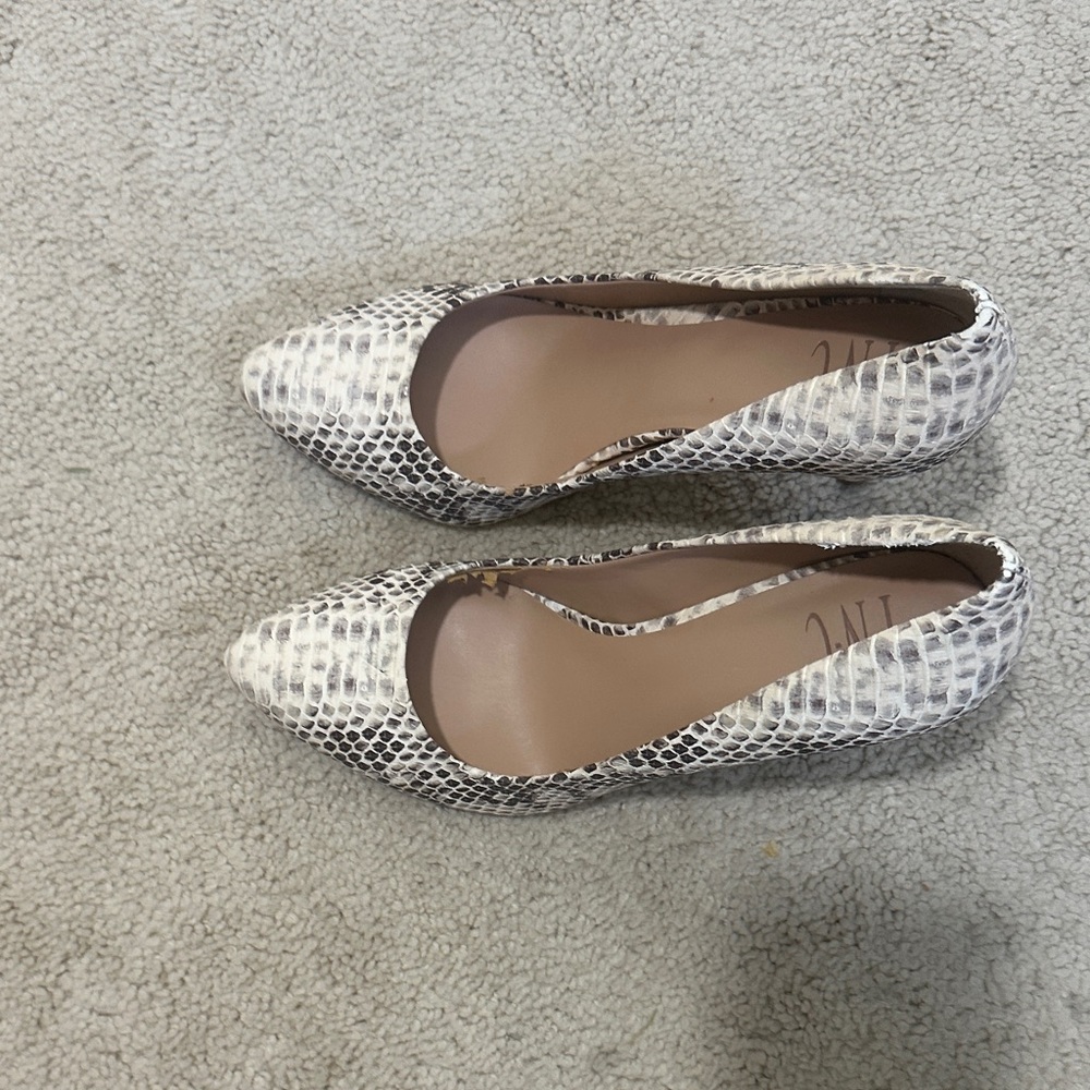INC International Concepts Snakeskin Print Heels.
